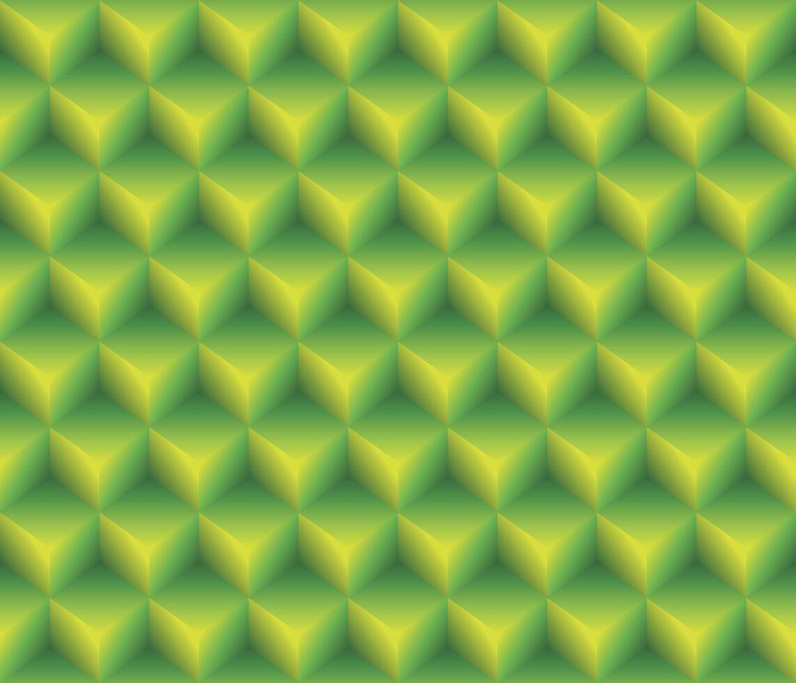 Green geometrical cubes seamless pattern abstract background vector