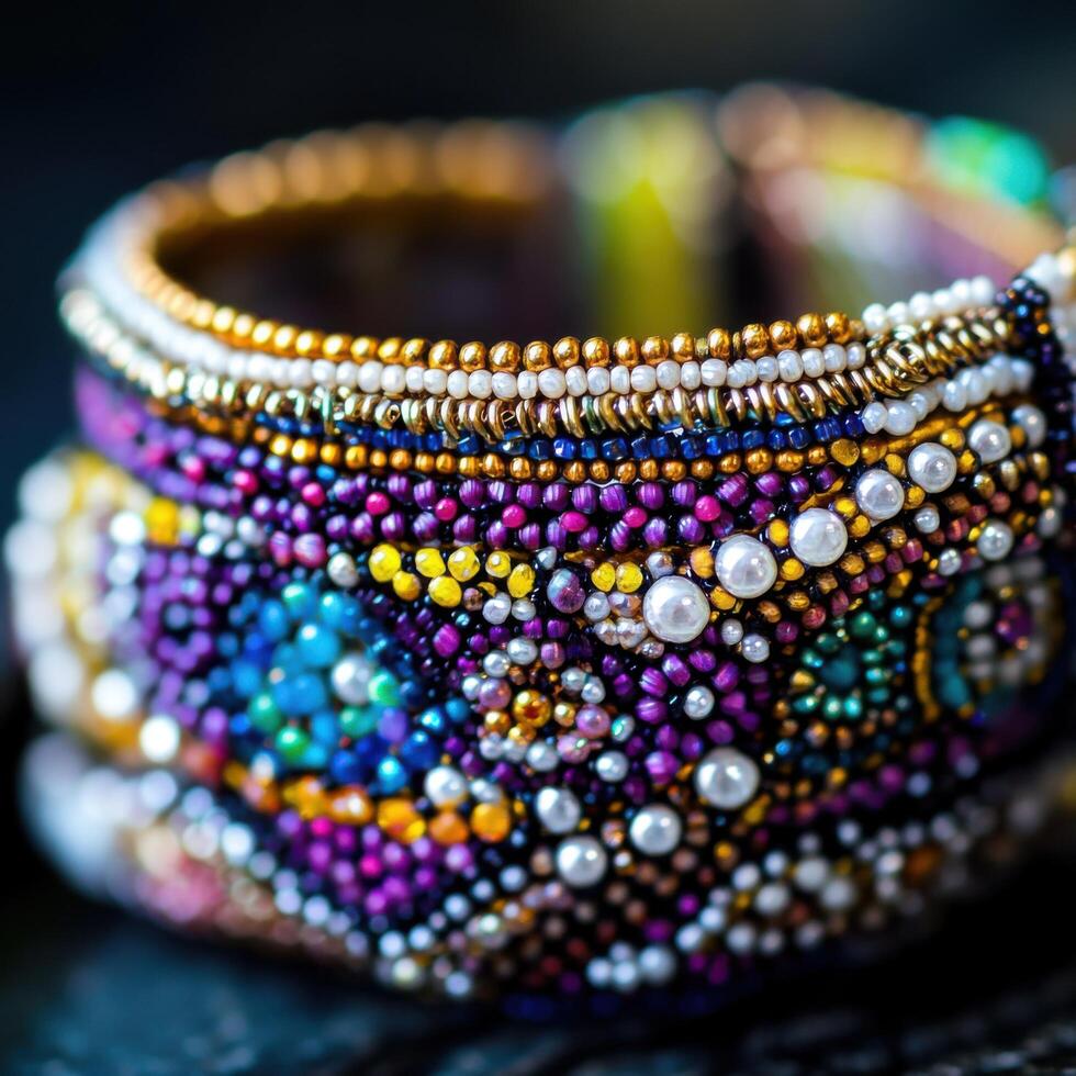Ornamented Bracelet with Bead Artistry photo