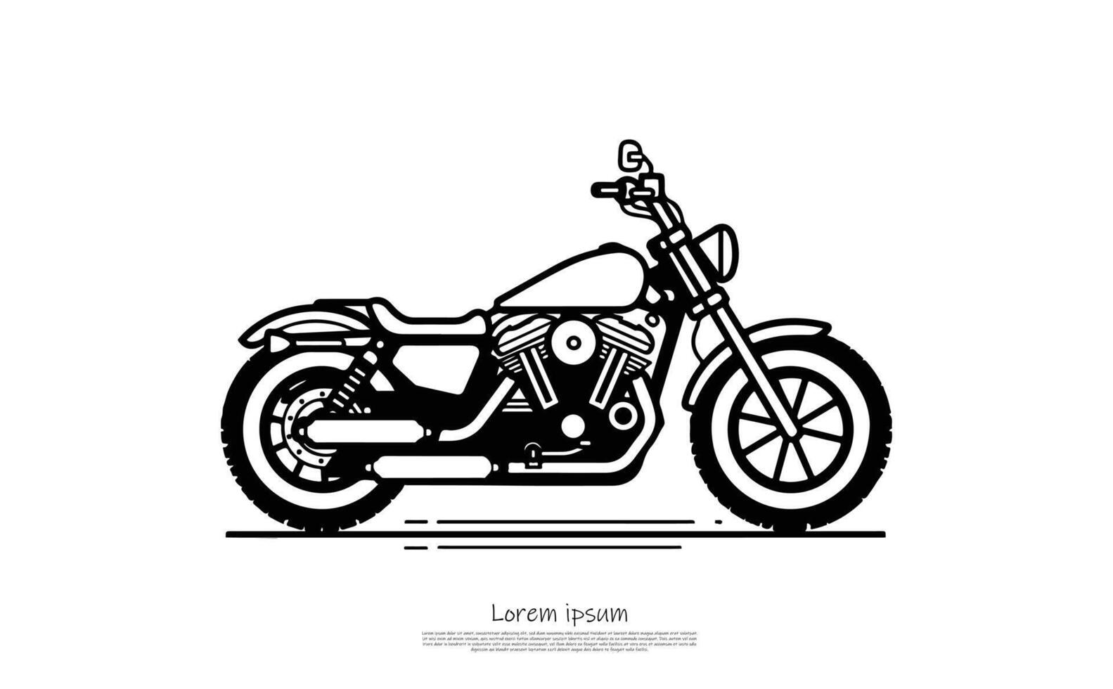 Motorcycle Outline, Transporting, Isolated on White Background, Classic Bike vector