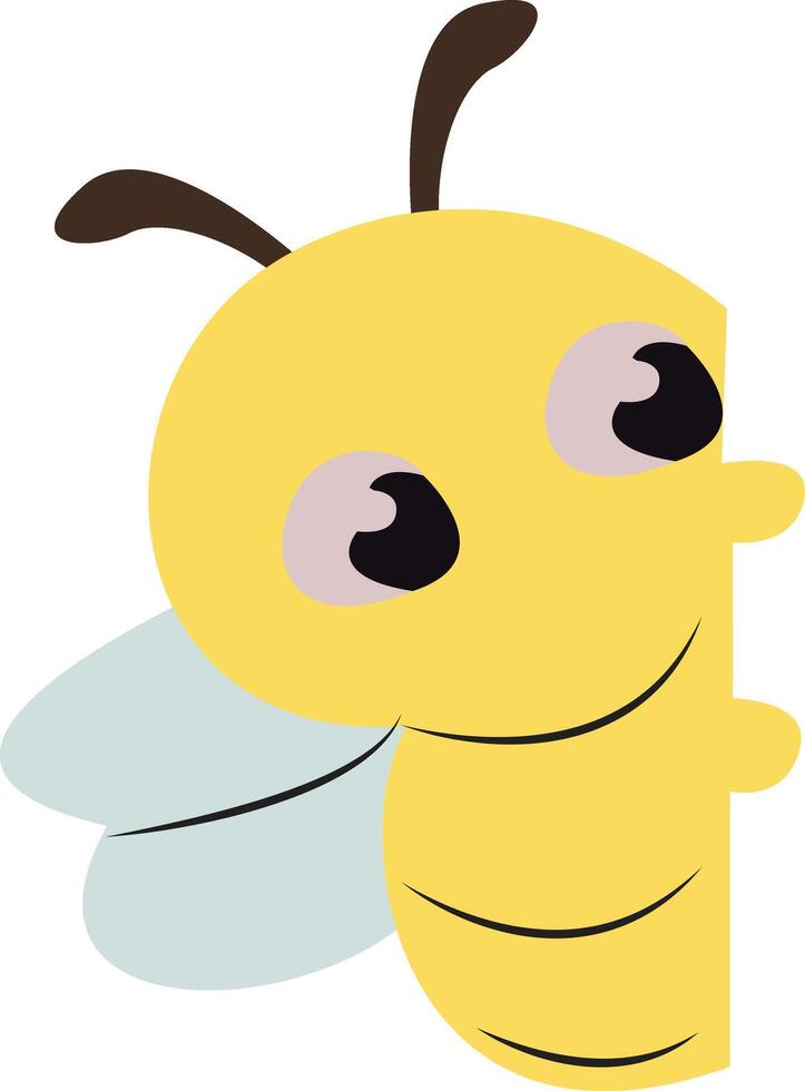 Cartoon Bee Peeking Illustration vector