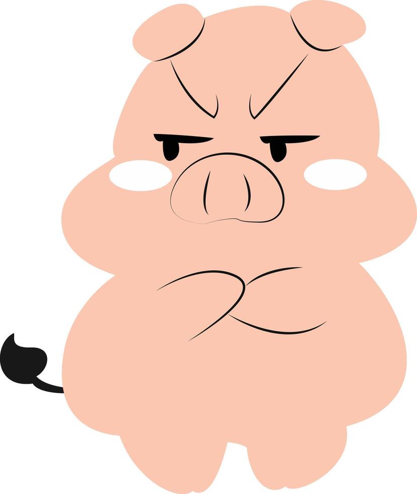 Angry Pig Illustration Art vector