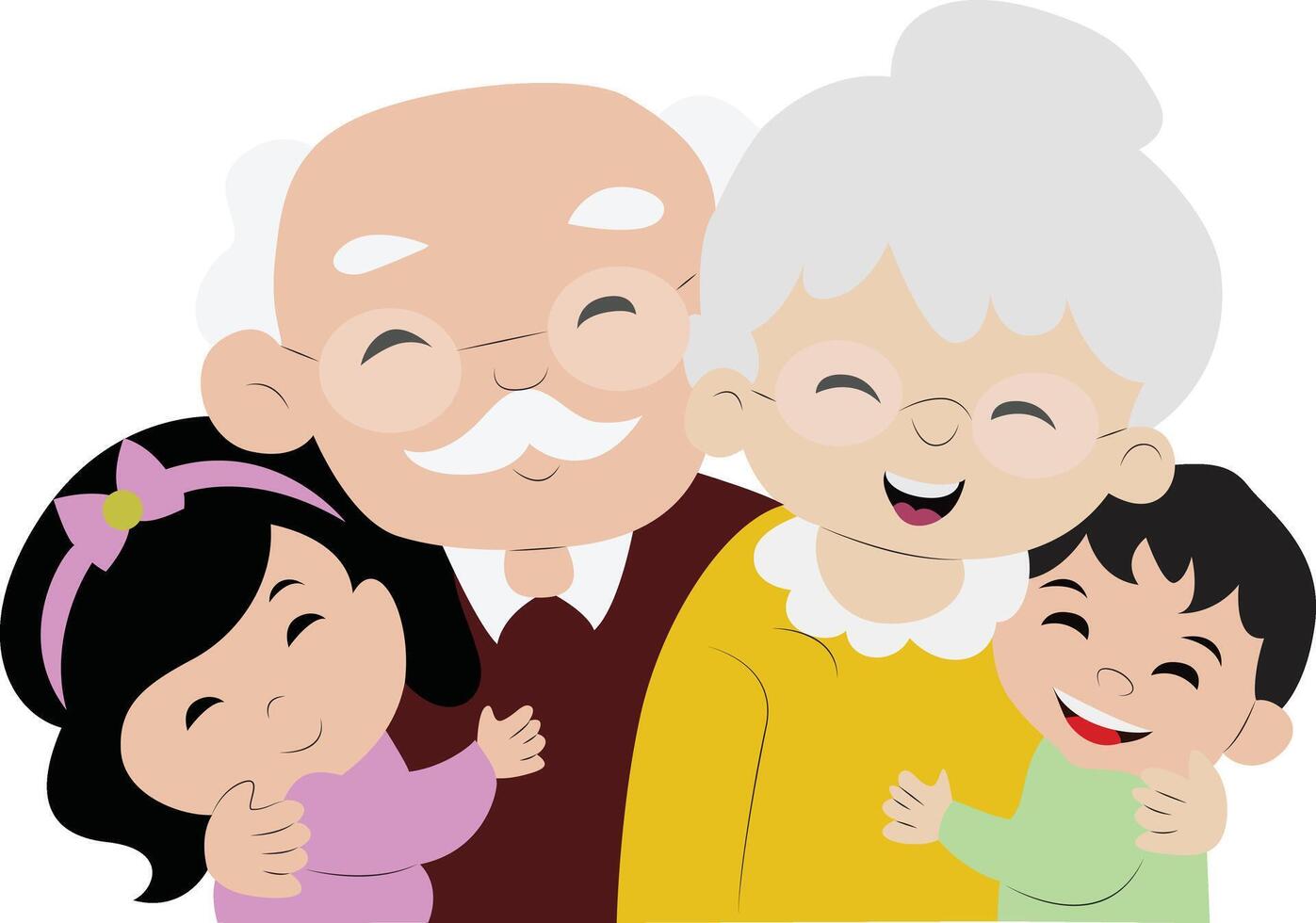 Happy Grandparents Grandchildren Family Portrait vector