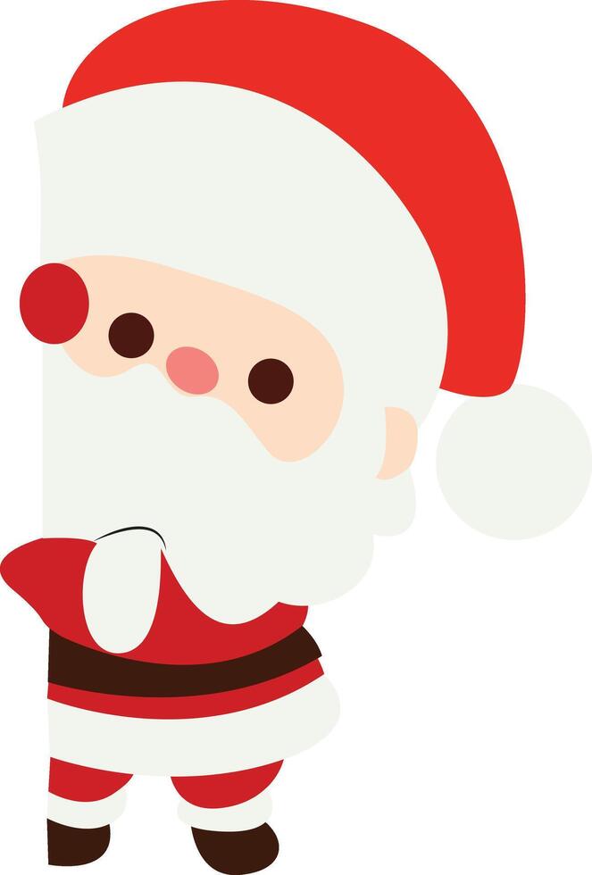 Cute Santa Claus Peeking Corner vector