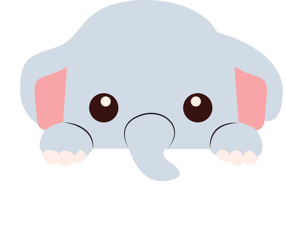 Cute Baby Elephant Holding Sign Peeking vector