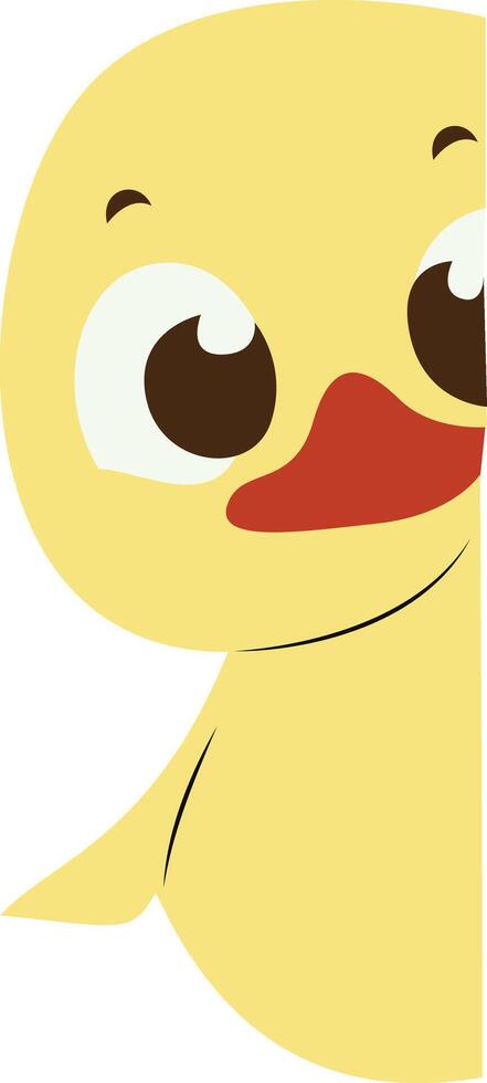 Cute Yellow Duckling Peeking Illustration vector