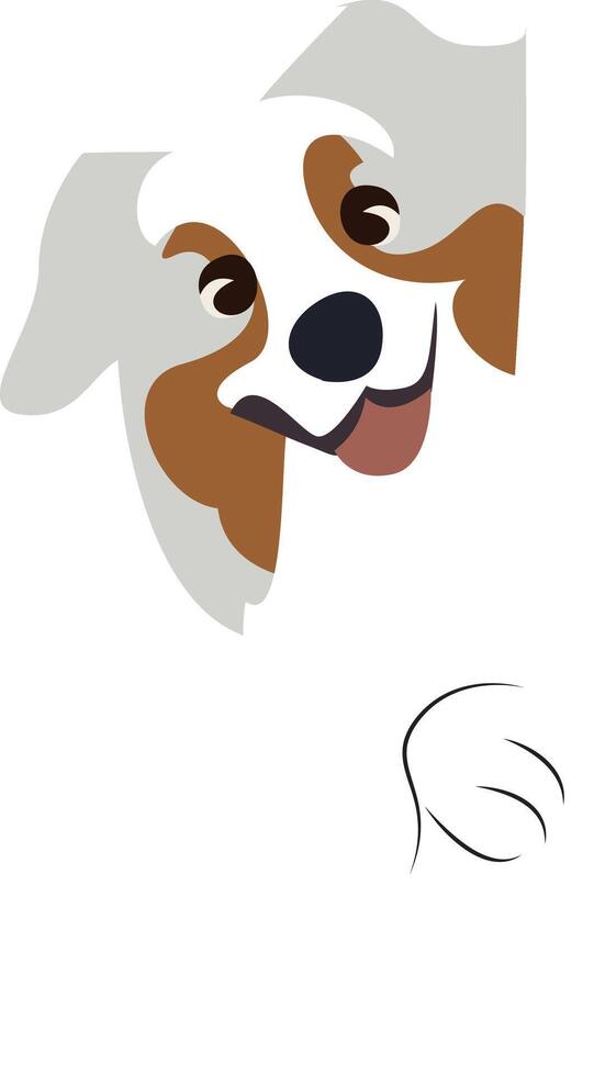 Australian Shepherd Puppy Peeking Corner vector