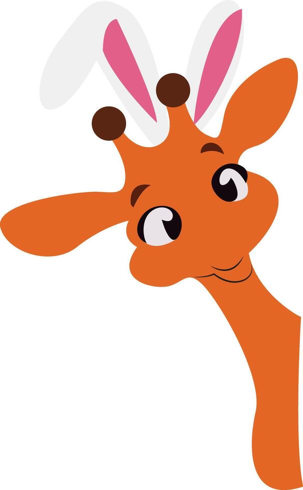 Cute Giraffe Wearing Bunny Ears Peeking vector