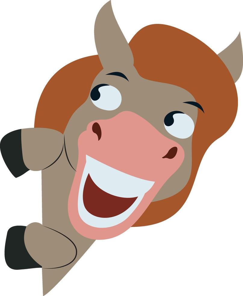 Happy Cartoon Horse Peeking vector
