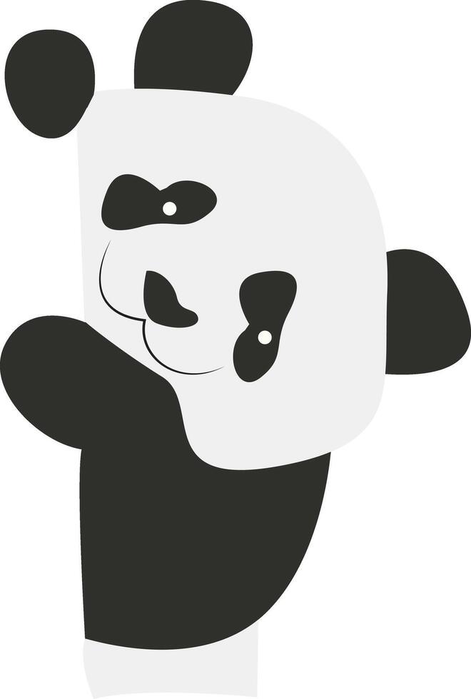 Cute Panda Cartoon Character Design Peeking vector