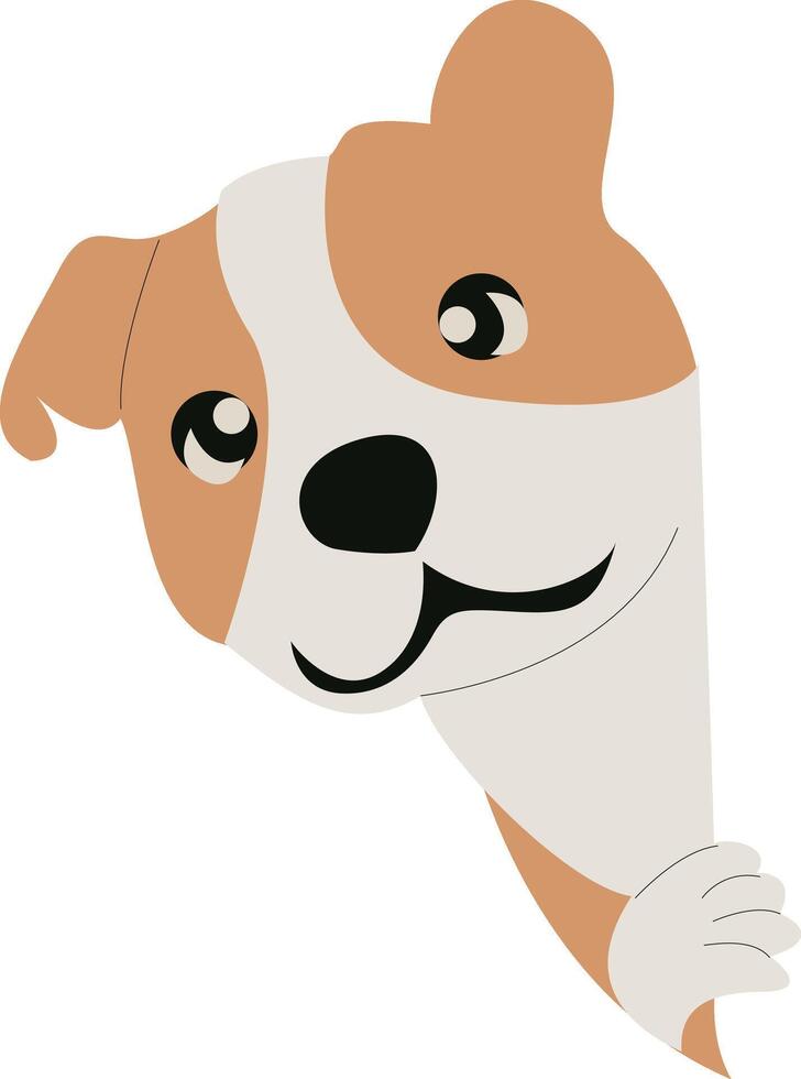 Cute Puppy Peeking Corner Illustration vector