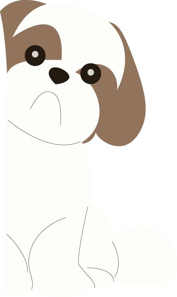 Cute Shih Tzu Dog Peeking Corner vector