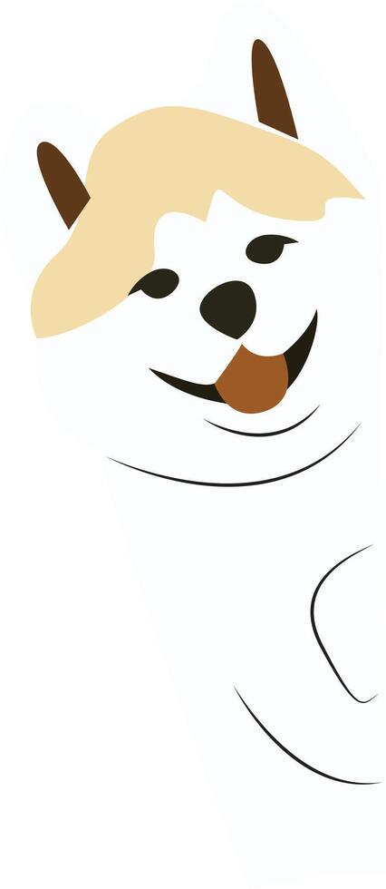 Happy Akita Dog Cartoon Illustration vector