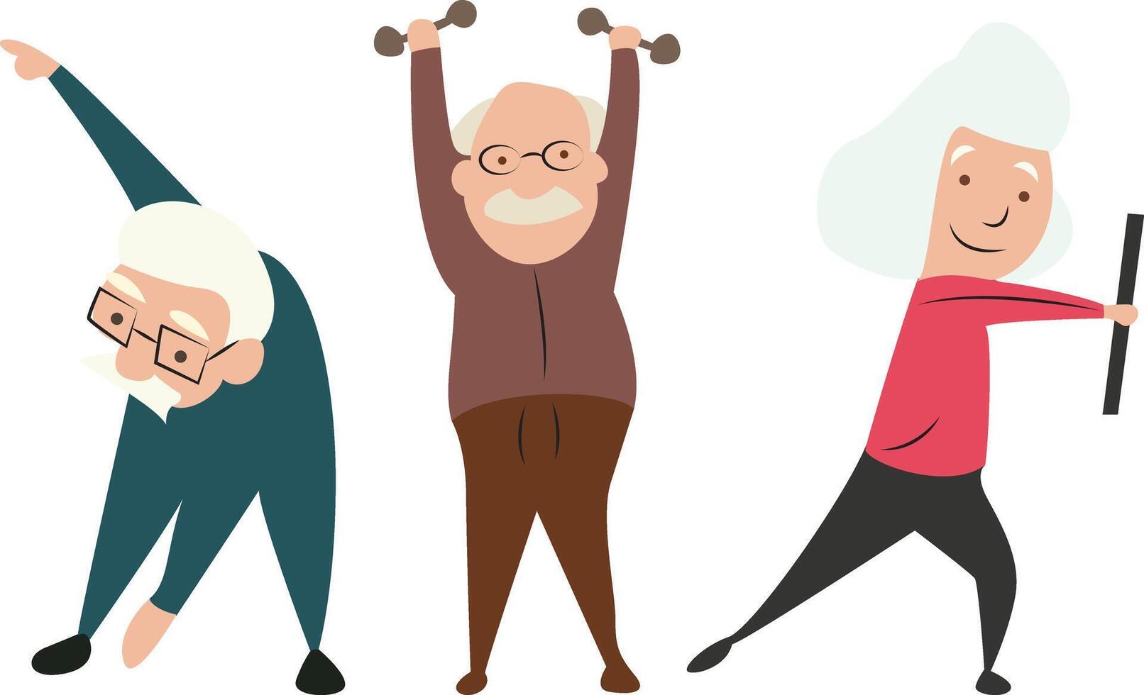 Senior Citizens Exercising Fitness Routine illustration vector
