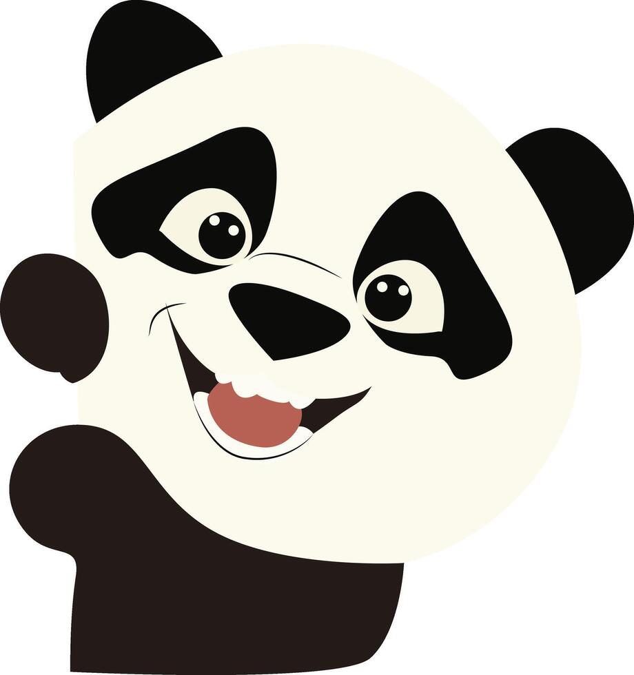 Happy Panda Cartoon Character Peeking vector