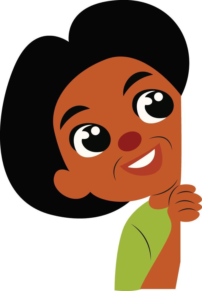 Happy Black Child Cartoon Illustration vector