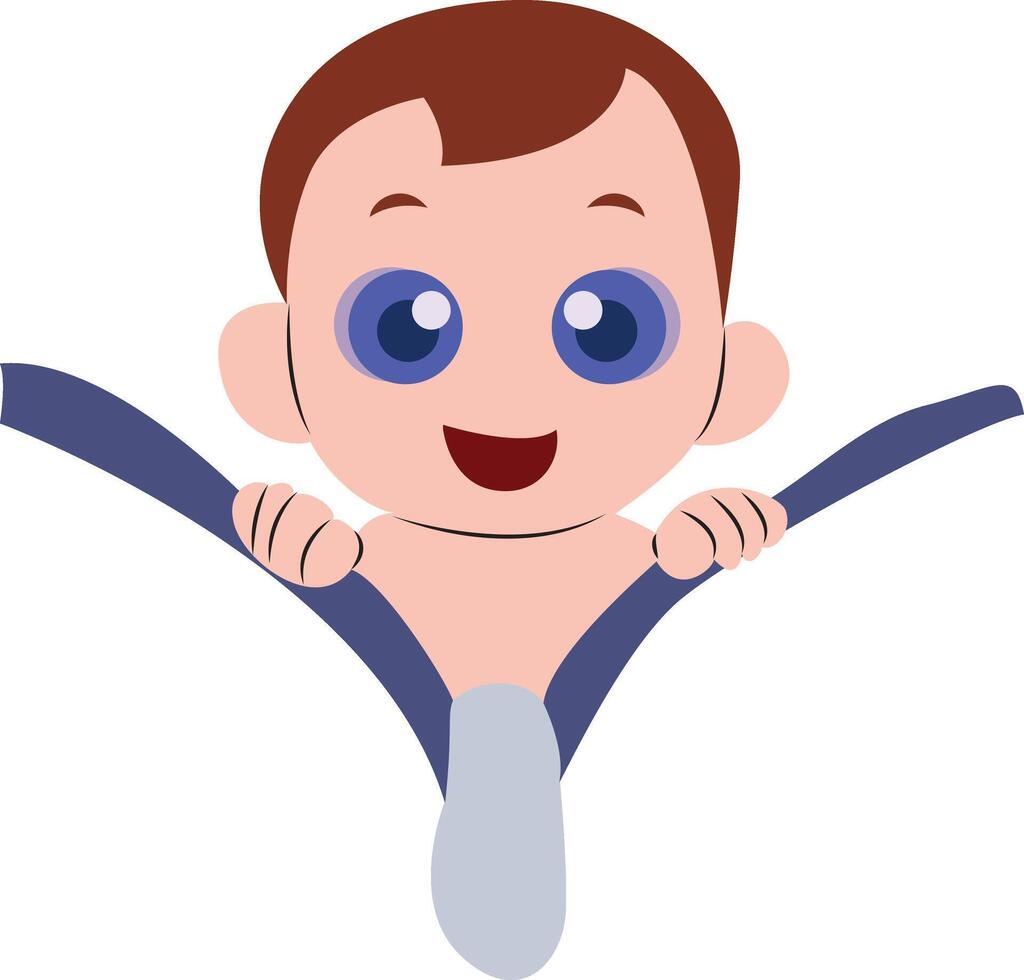 Happy Baby Peeking Cartoon Image vector