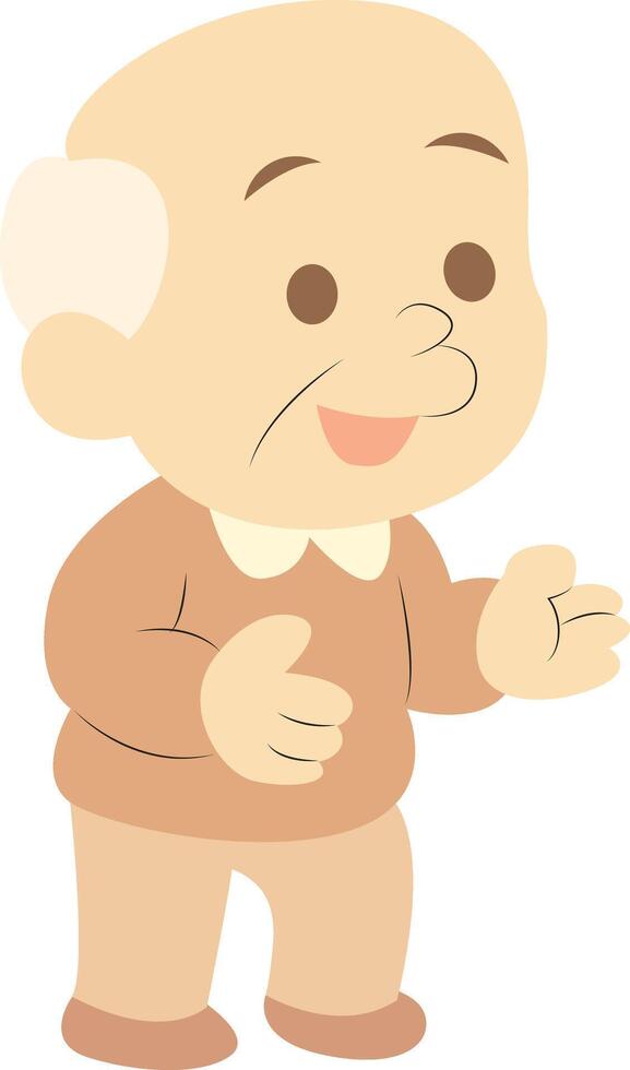 Happy Elderly Man Cartoon vector