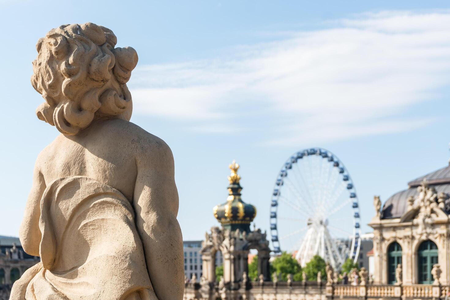 Dresden, Germany-august 16, 2022-view of the vast Zwinger complex during a sunny day photo