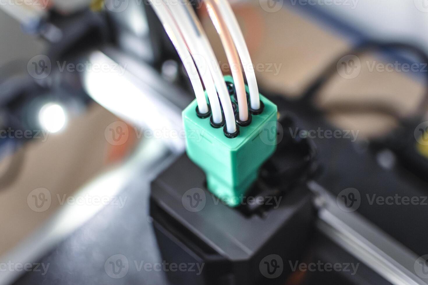 3d printer printing an object on the tray with pla filament, corn starch, non-waterproof filament, home showcase photo