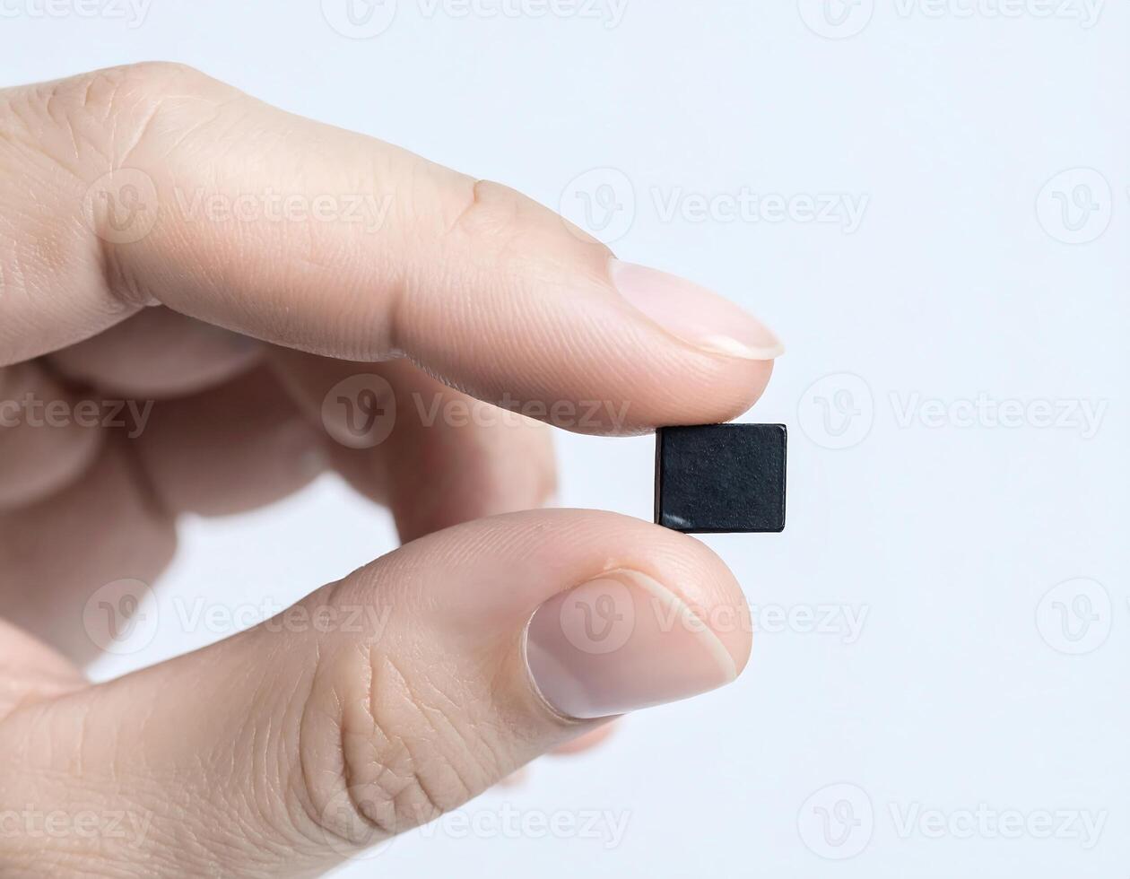 Hand Holding Artificial Intelligence Microchip for Digital Innovation photo