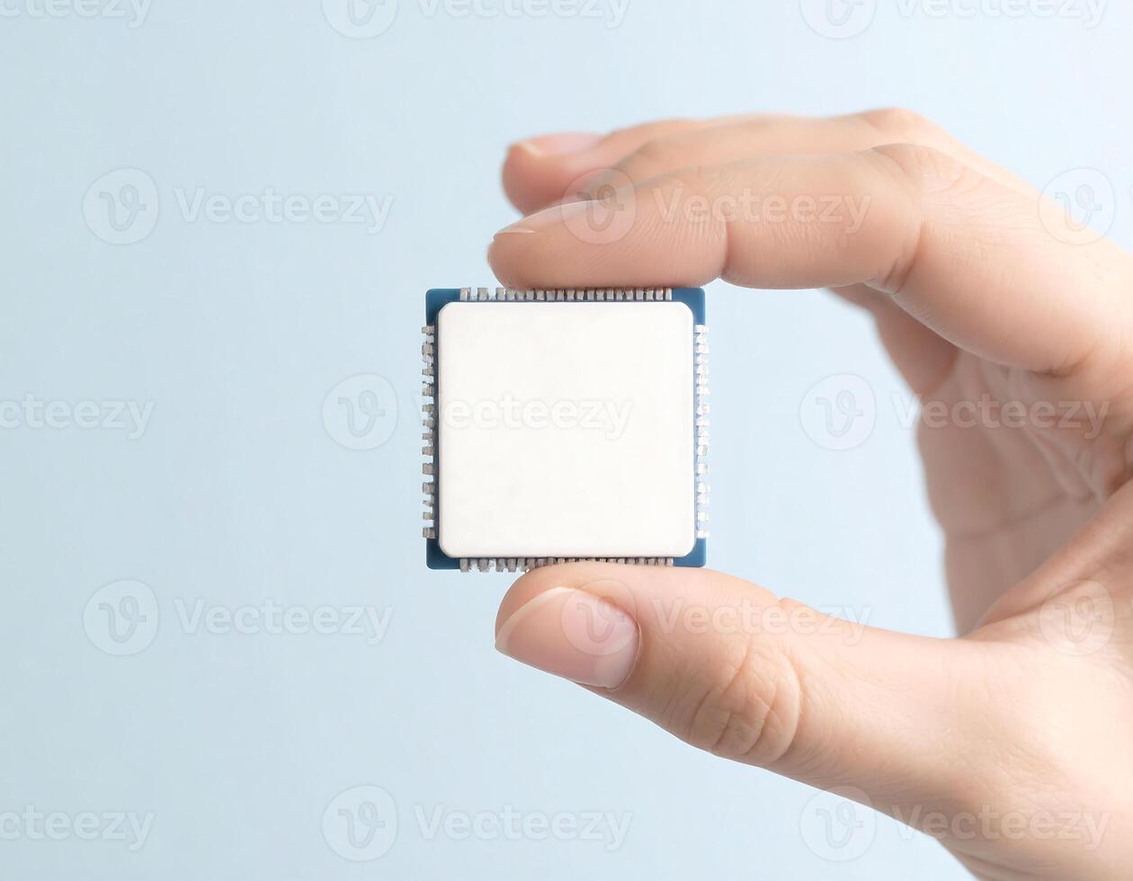 AI Processor Chip Held in Palm for Technological Advancement photo