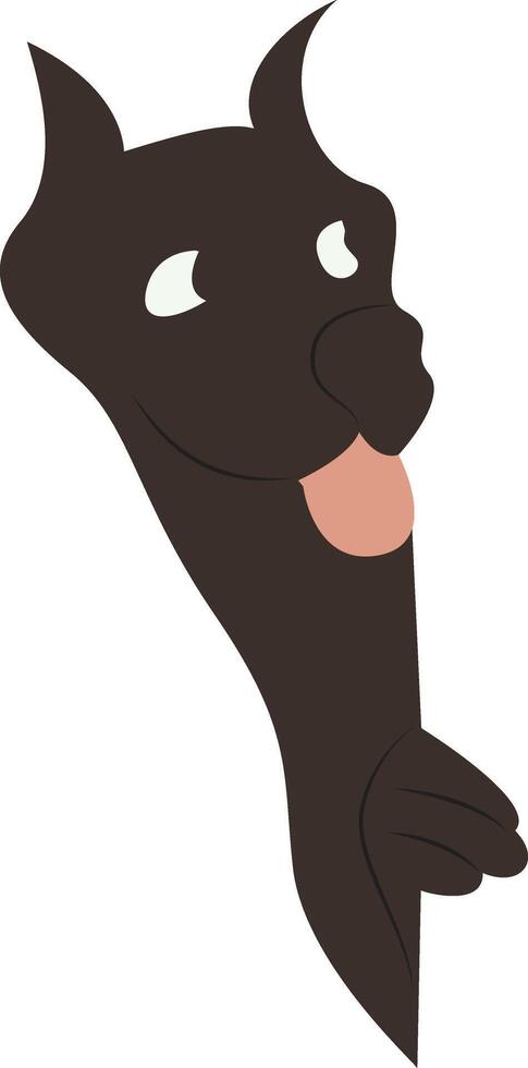 Playful Dog Peeking Corner Illustration vector