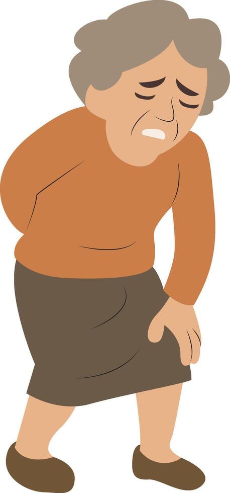 Elderly Woman Experiencing Lower Back Pain cartoon vector