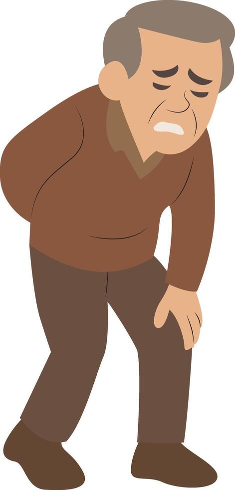 Elderly Man Experiencing Leg Pain Illustration vector