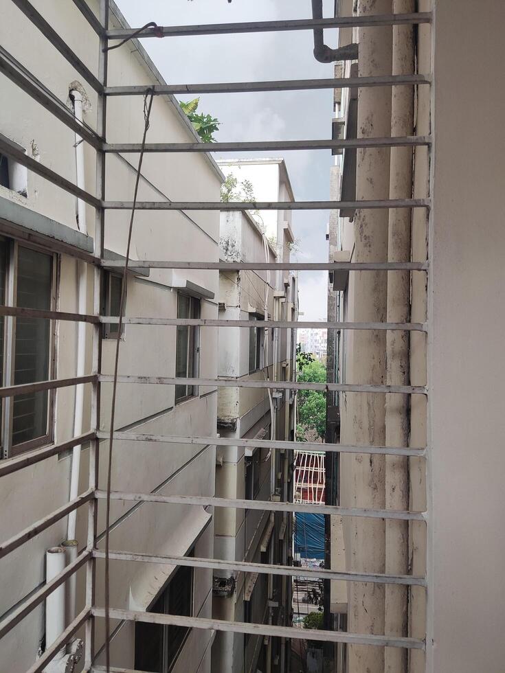 A view of a building from a balcony photo