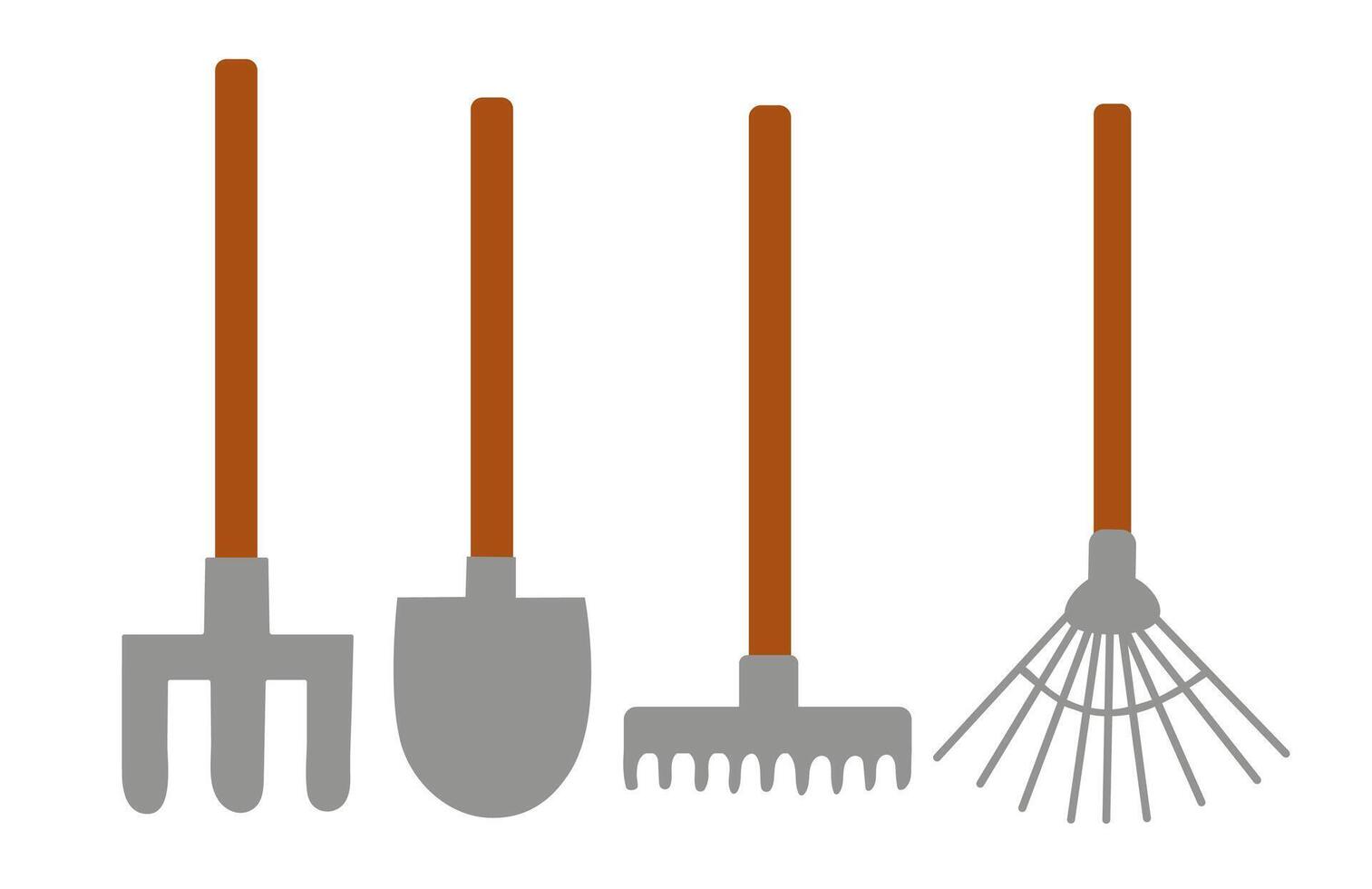 Set of Garden tools Elements. vector
