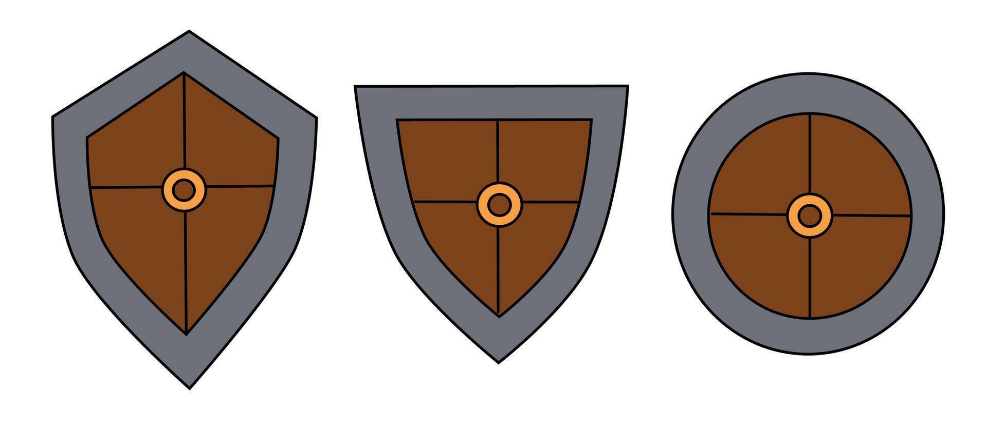 Set of Shield. Knight Element. flat illustration. vector