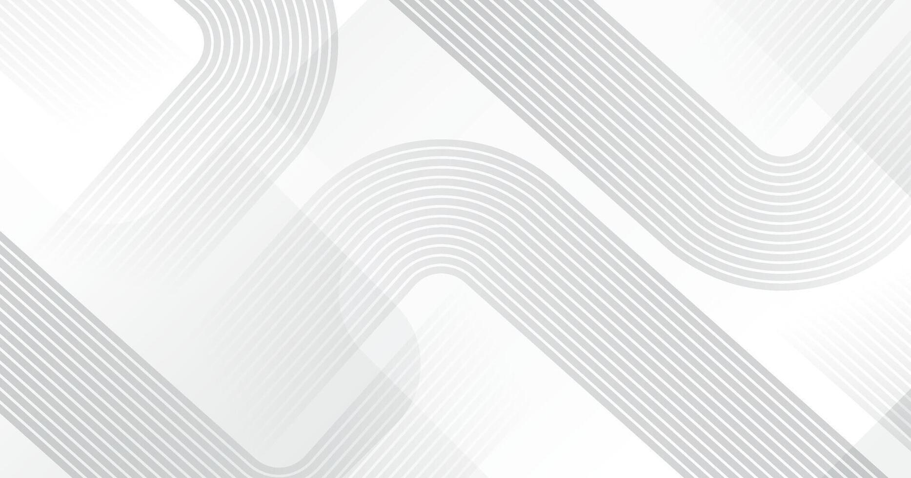 White geometric abstract background overlap layer on bright space with rounded lines effect decoration. Modern graphic design element stripes style concept for web banner, flyer, or brochure cover vector