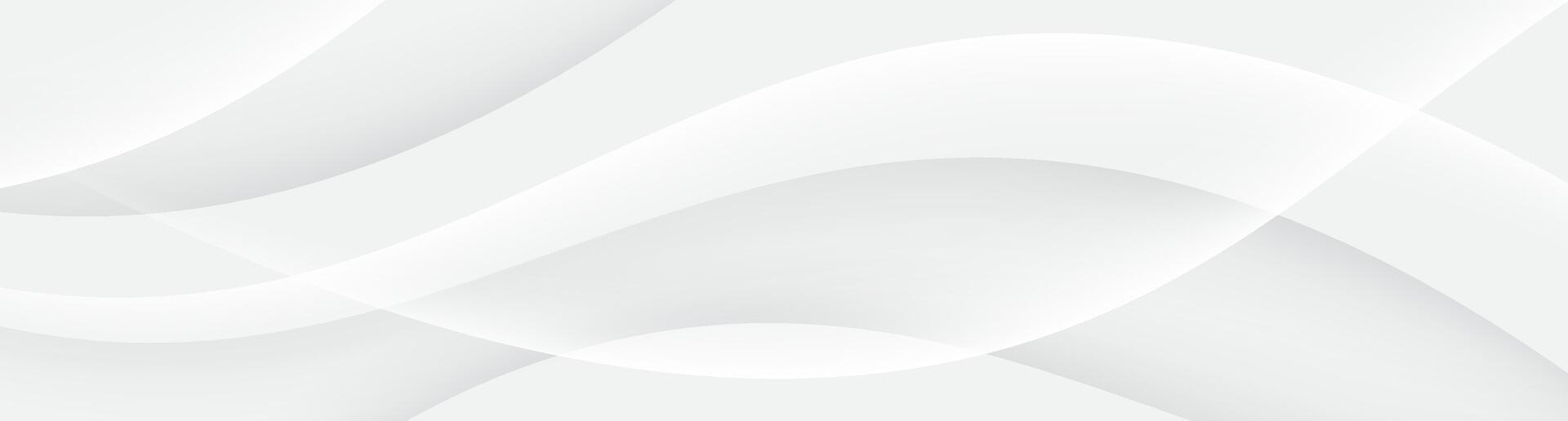 White Minimal Abstract Wave Background with Smooth Curved Lines and Soft Shadows for Modern Banner, Website, Presentation, or Clean Business Graphic Design Template vector