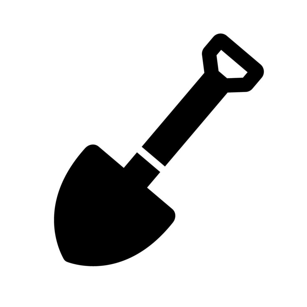 Simple shovel silhouette icon. vector