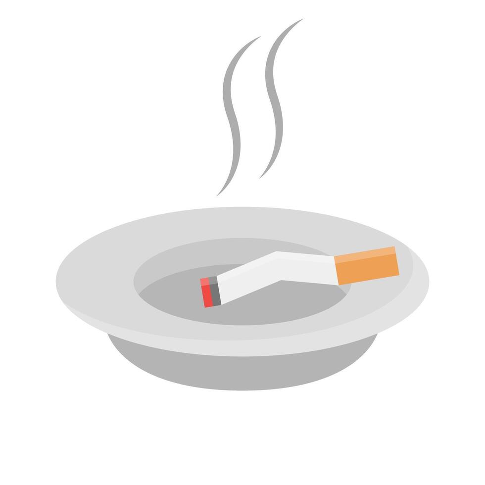 Cigarette ashtray and cigarette icon. vector