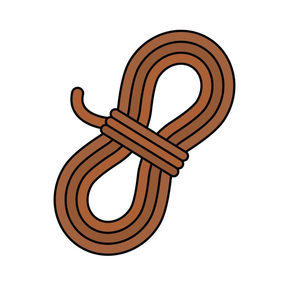 Coiled Brown Rope icon. vector