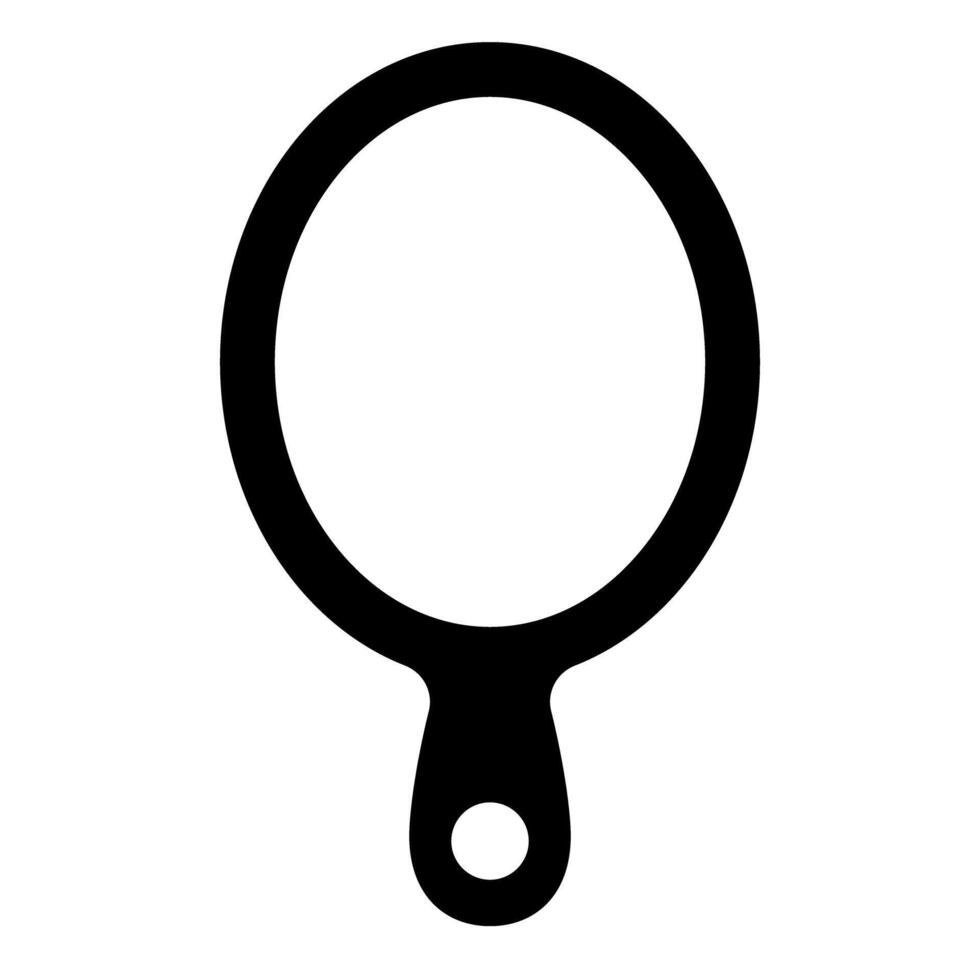 Compact size hand mirror silhouette icon. vector
