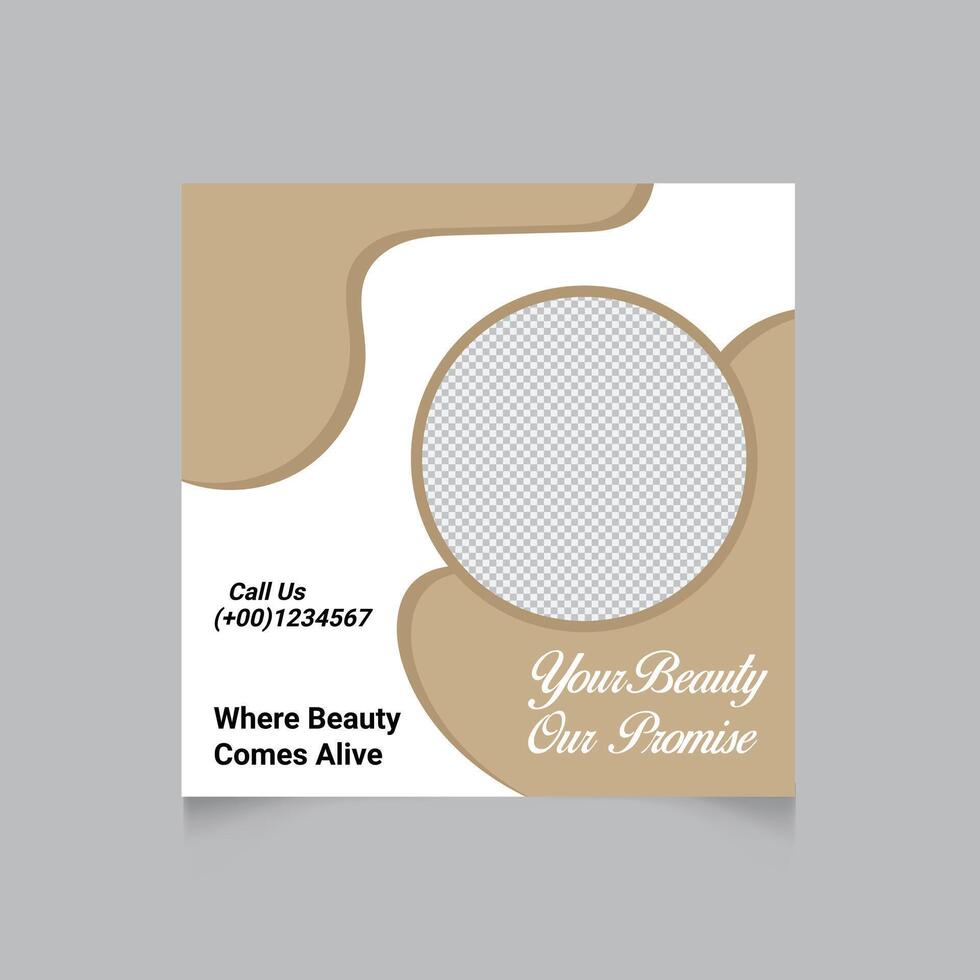 Beauty Salon Template With Modern Design And Customizable Image Placeholder vector