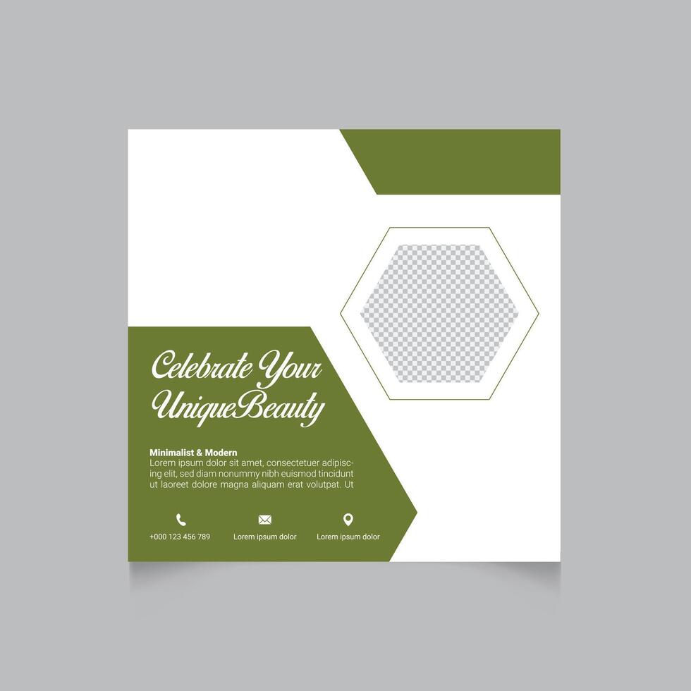 Minimalist Beauty Template For Social Media Marketing And Branding Design vector
