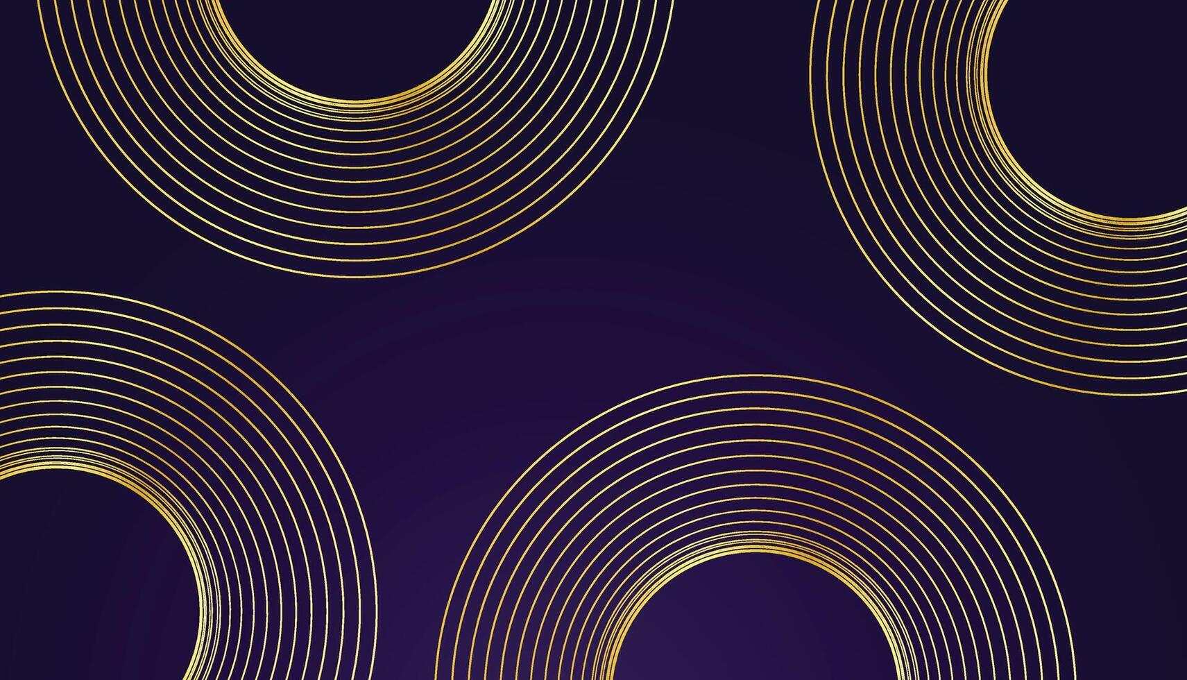 Abstract gold lines on a gradient purple background design for modern luxury concepts vector