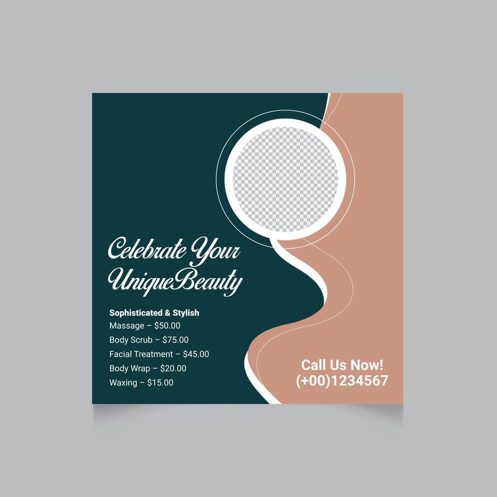 Elegant Spa Salon Template Design For Beauty And Wellness Promotions Available Now vector