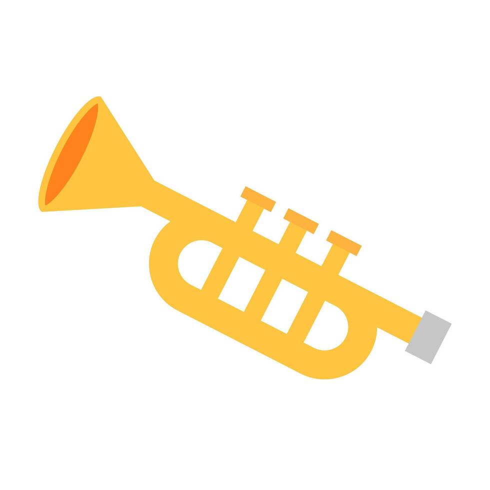 Flat design trumpet icon. vector