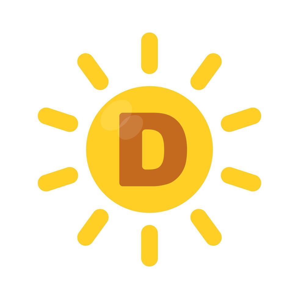 Sun vitamin D production icon. vector