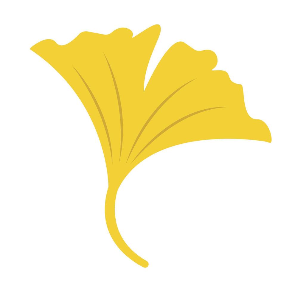 Flat design ginkgo icon. vector