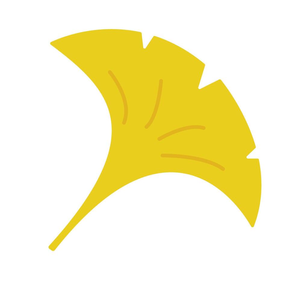 Yellow ginkgo leaf icon. vector