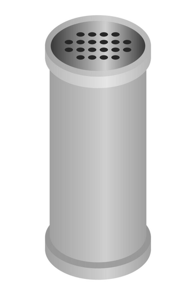 Modern Cylindrical Ashtray Design with Holes. vector