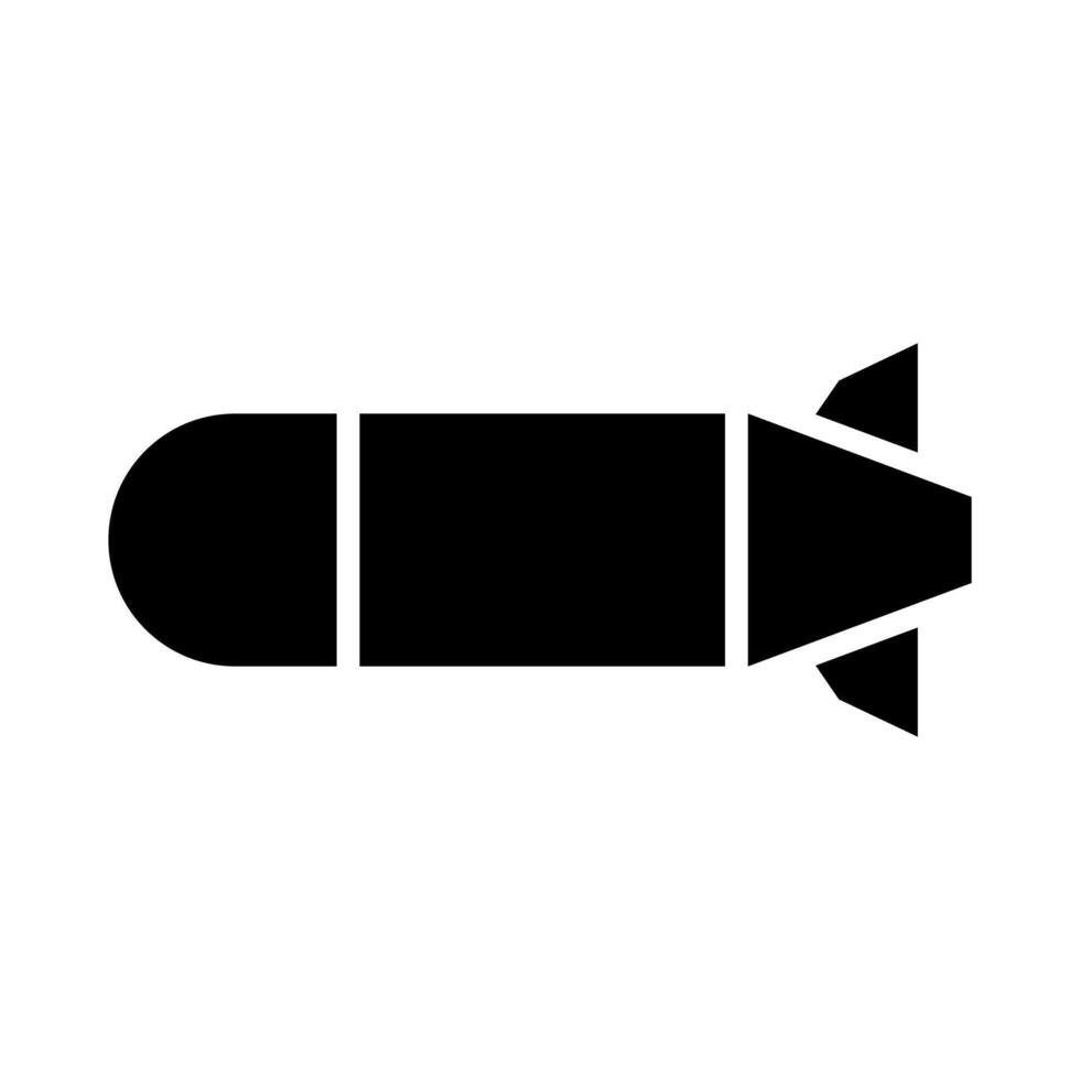 Simple torpedo silhouette icon. vector