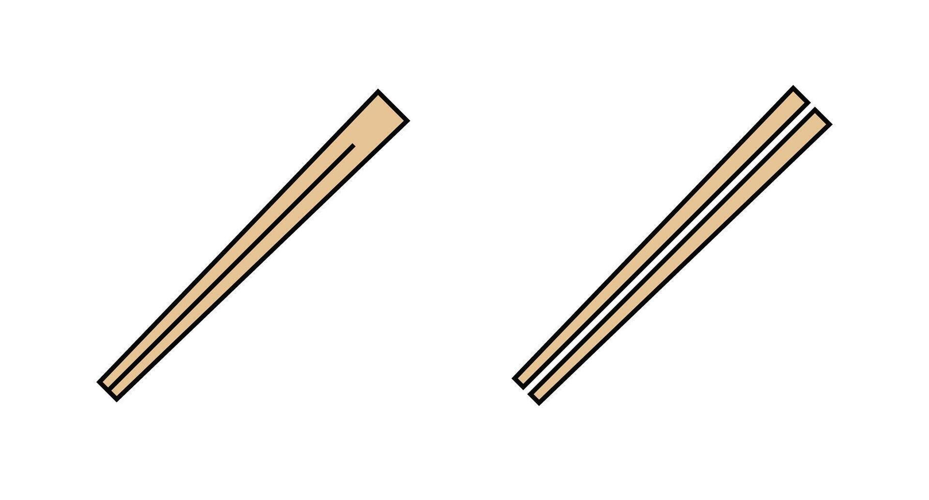 Set of disposable chopsticks and split disposable chopsticks icon set. vector