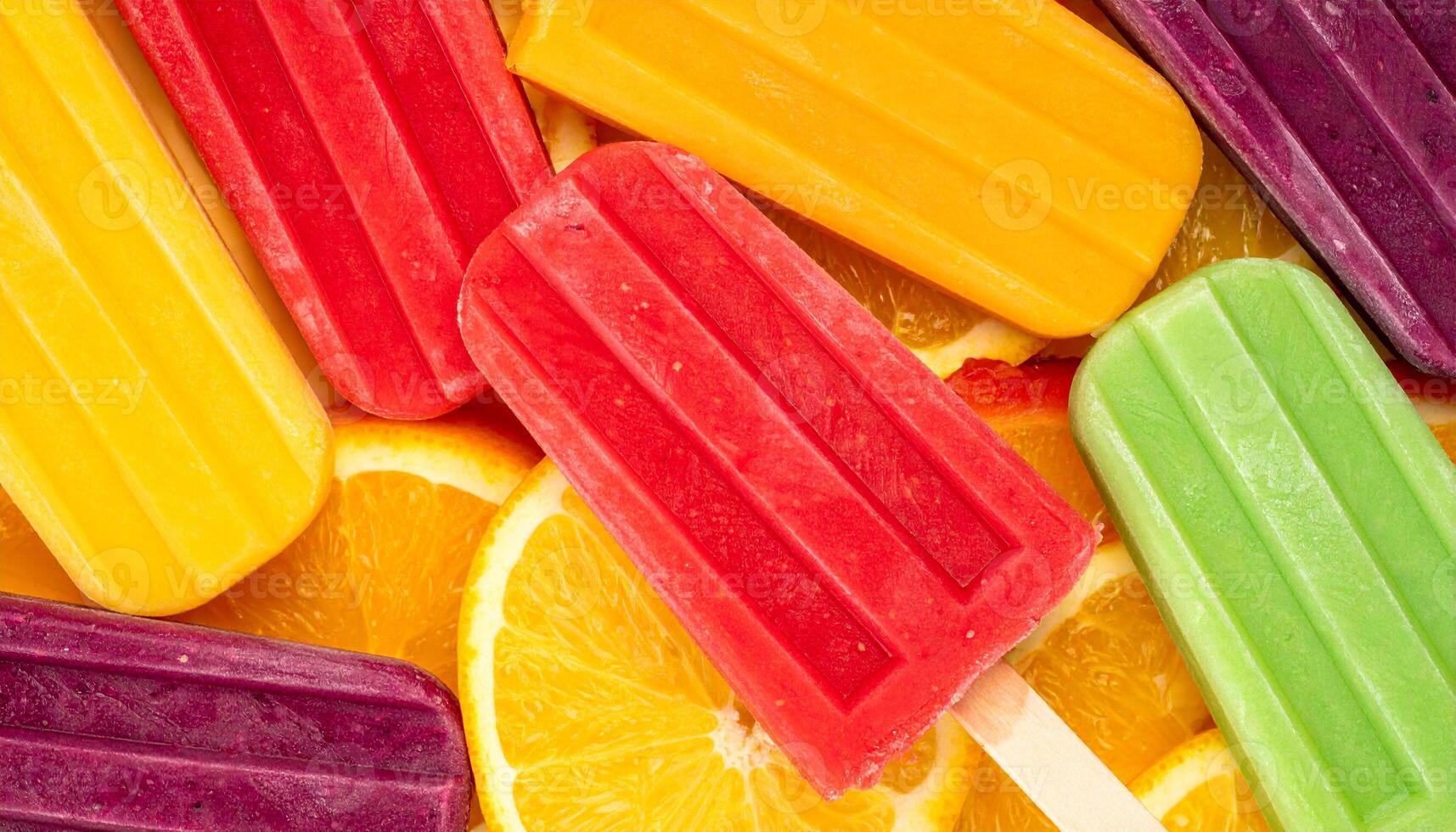 ice cream summer background with colorful ice cream photo