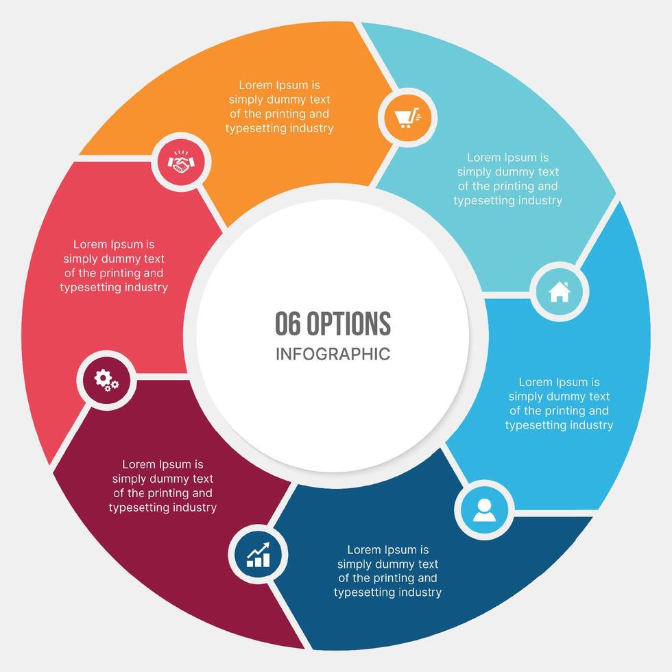 Circle Infographic Design With 6 Steps, Process Workflow Diagram vector